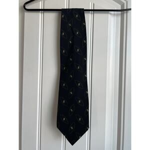 Giorgio Armani Cravatte Dark Blue and Green Italian Designer Tie Silk Necktie